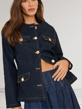 Anthropologie Maeve Oversized Denim Jacket S NWT runs large